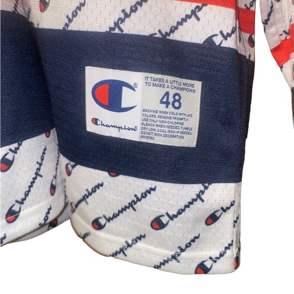 Champion Men's Hockey Jersey Size XL Blue Red Game Day Sports Fan Shirt - Picture 5 of 11